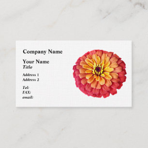 Carte De Visite Zinnia dans les tons d'orange