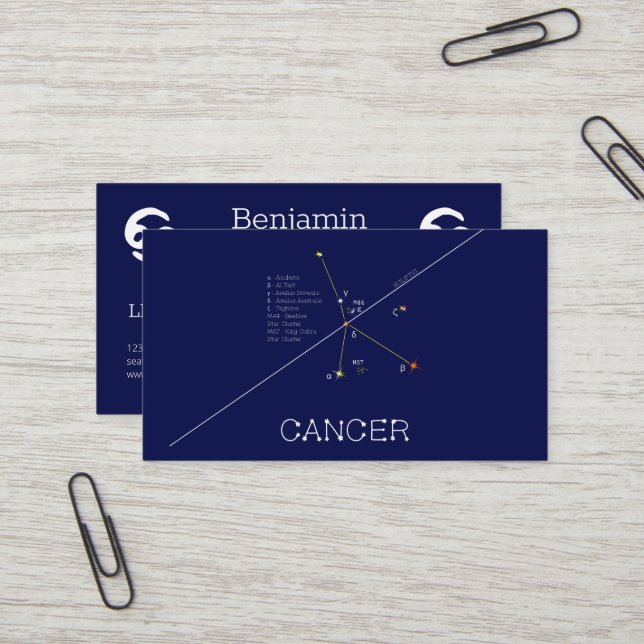 Carte De Visite Zodiaque (Devant/Arrière en situation)