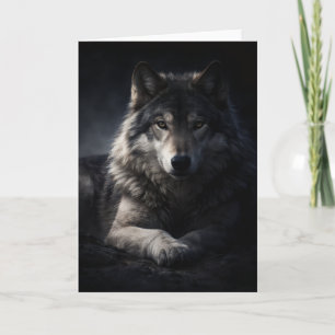 Carte de vœu Loup solitaire - Intérieur vierge sur