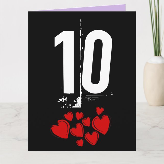 CARTE DE VOEUX 10ÈME ANNIVERSAIRE DE MARIAGE GRAND (Devant)