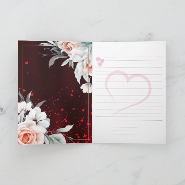 Carte de voeux 10ème anniversaire de mariage or (Intérieur)