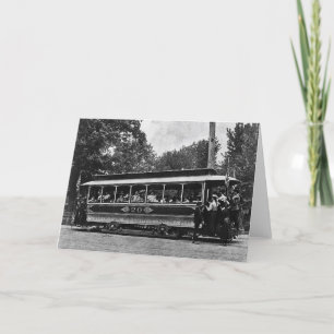 Carte de voeux 1900 ferroviaire de chariot à