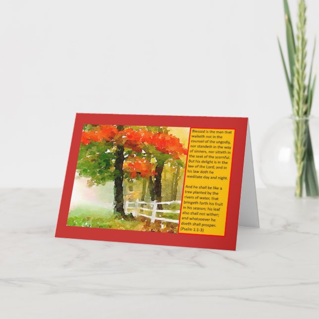 Carte de voeux - 1:1 de psaume - 3 - Blessed est (Devant)