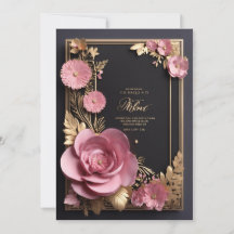 Carte de voeux 3D Black Rose en Métissage