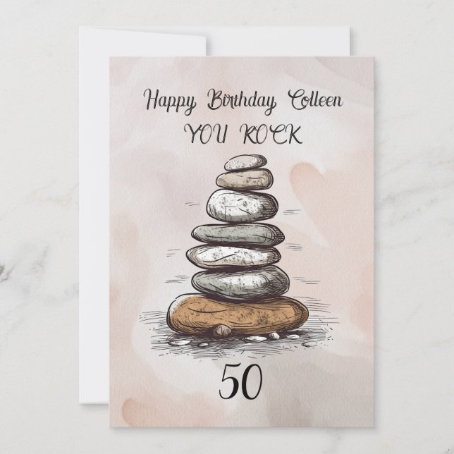 Carte de voeux 50 ans You Rock (Devant)