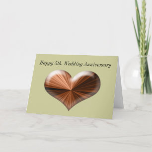 Carte de voeux 5e anniversaire Mariage avec verset