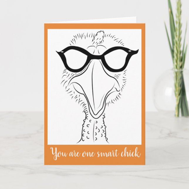 Carte de voeux 5x7 (un poussin intelligent) (Devant)