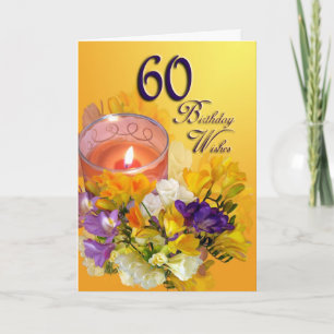 Carte de voeux 60e anniversaire - freesias et boug