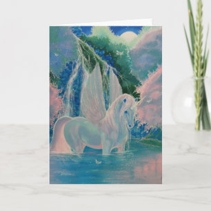 Carte de voeux à ailes de licorne "du monde