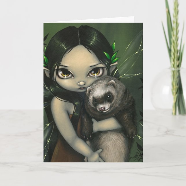 Carte de voeux "A Ferret and His Fairy" (Devant)