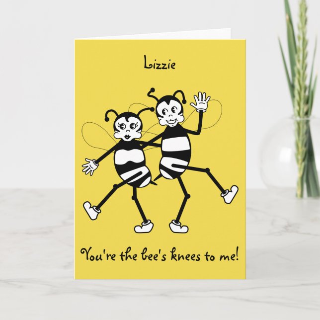 Carte de voeux à genoux d'abeille (Devant)