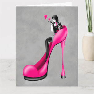 Carte de voeux à la mode Lady in Stiletto