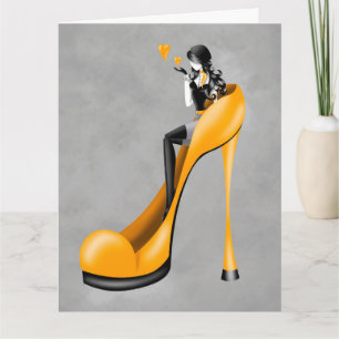 Carte de voeux à la mode Lady in Stiletto