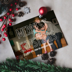 Carte de voeux à la mode Merriest Christmas Overla