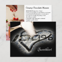 Carte de voeux à la recette Sweetheart