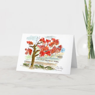 Carte de voeux à l'aquarelle avant