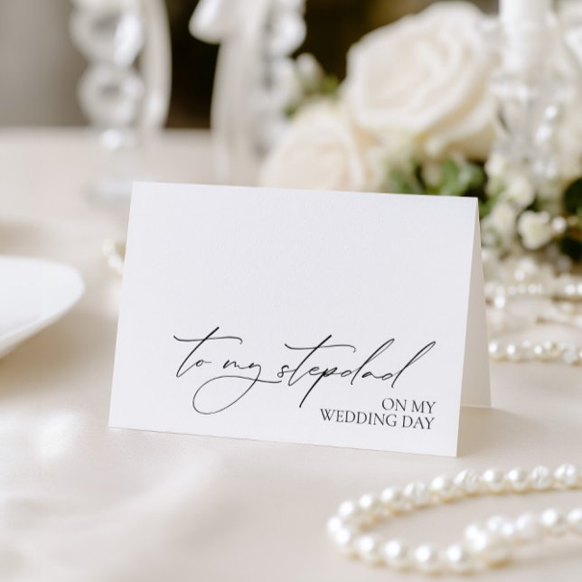 Carte de vœux « À mon beau-père le jour de mon mar (To My Stepdad On My Wedding Day" Message Card)