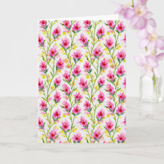 Carte de vœux à motif floral rose doux