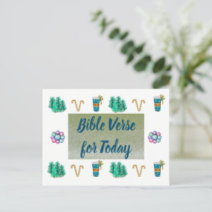 Carte de vœux à paillettes fausses avec verset bib