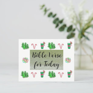Carte de vœux à paillettes fausses avec verset bib