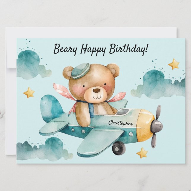 Carte de voeux à plat d'anniversaire joyeux (Devant)