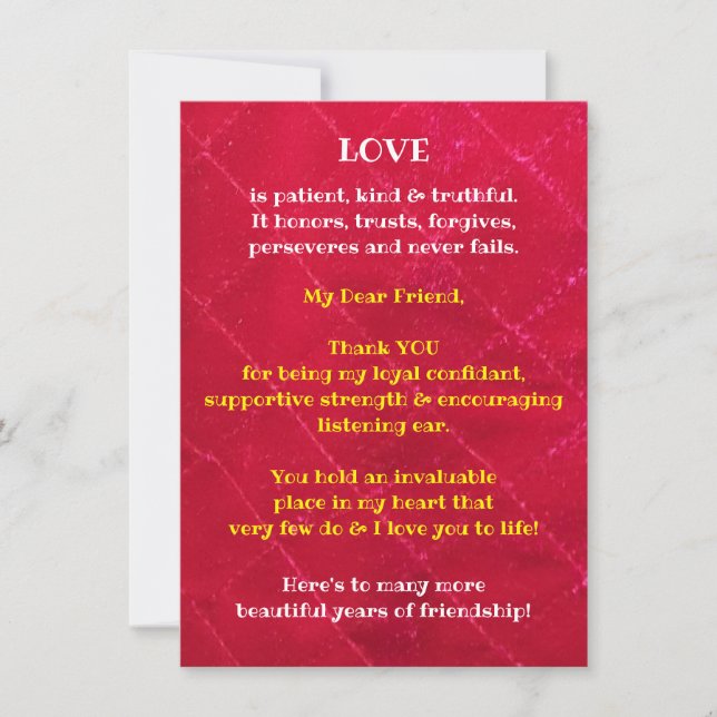 Carte de voeux à plat Love & Friendship (Devant)
