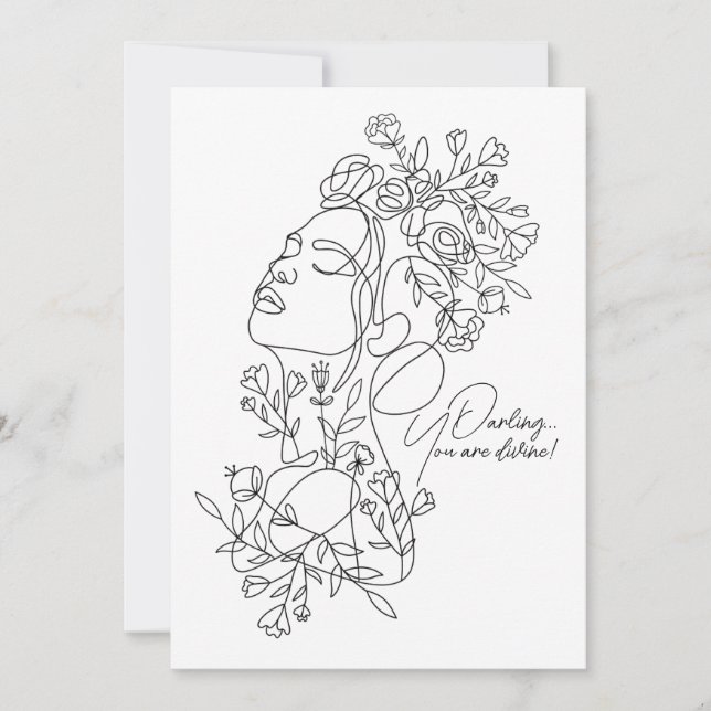 Carte de voeux Abstraite blanche minimale (Devant)