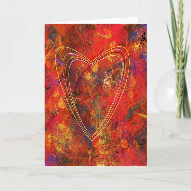 Carte de voeux abstraite d'amour (Devant)