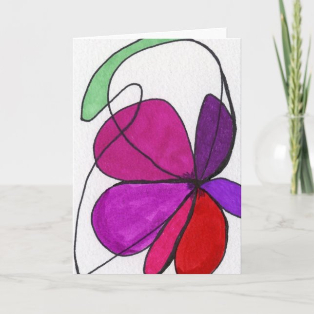 Carte de voeux Abstraite "Fleur dansante" (Devant)