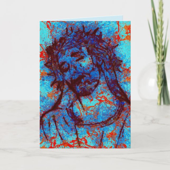 Carte de voeux abstraite jésus (Devant)