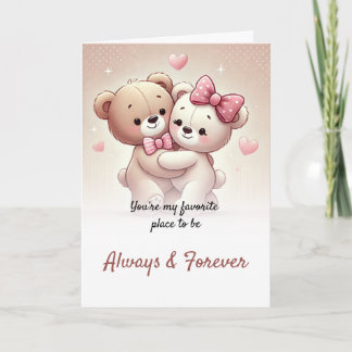Carte de voeux adorable Teddy Bear Love