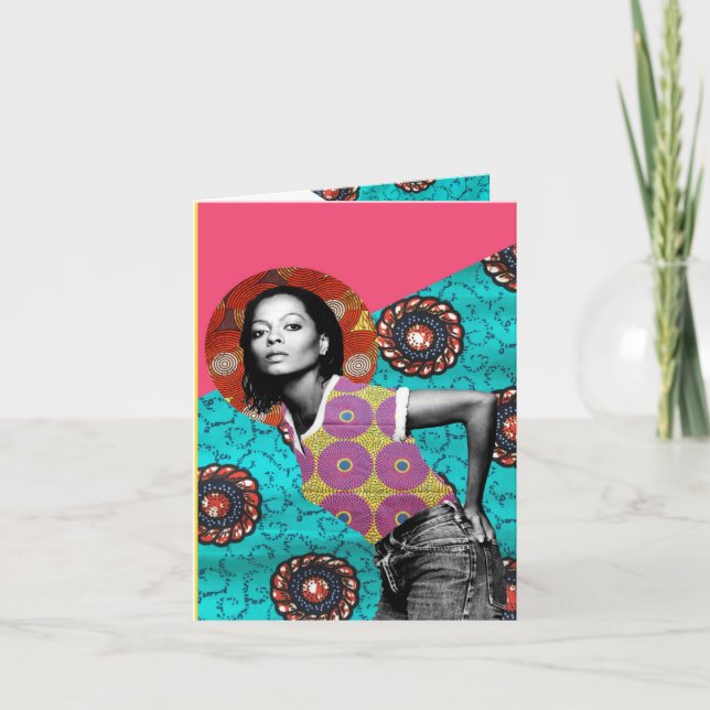 Carte de voeux africaine de tissu de Diana Ross (Devant)