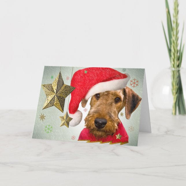 Carte de voeux Airedale Christmas Star (Devant)