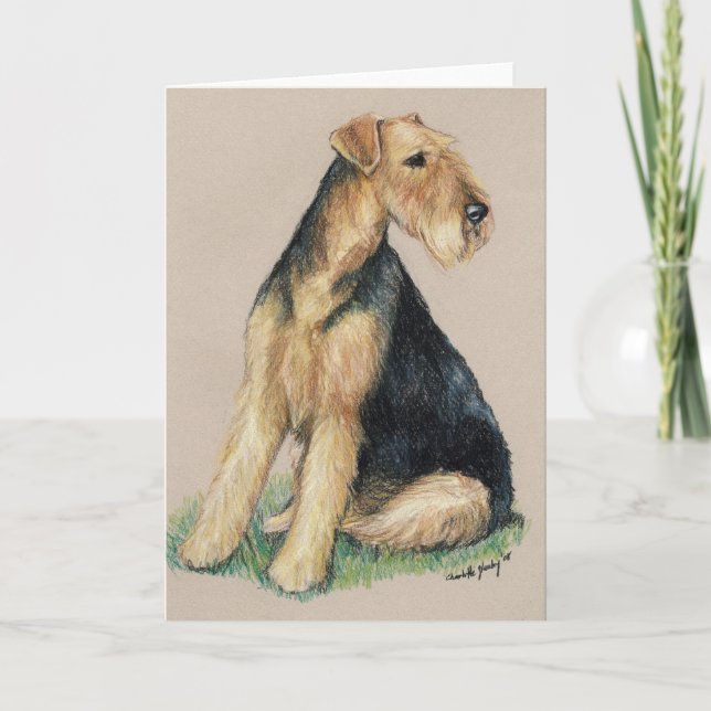 Carte de voeux "Airedale" Dog Art (Devant)