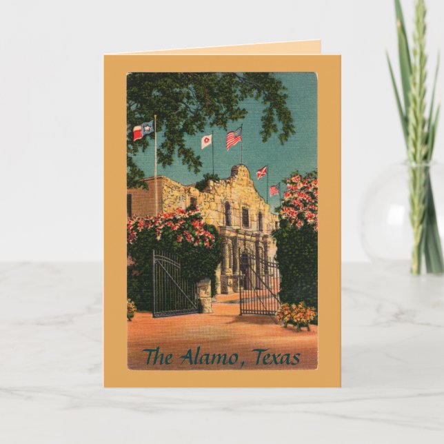 Carte de voeux Alamo Vintage Texas (Devant)