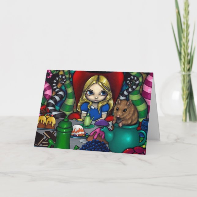 Carte de voeux "Alice and the Dormouse" (Devant)