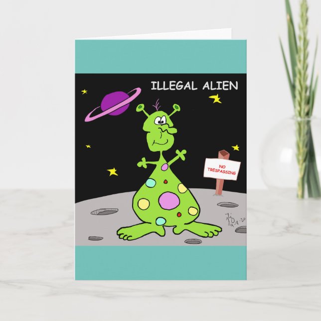 Carte de voeux Alien illégale (Devant)