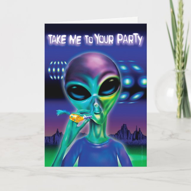 Carte de voeux Alien - message customisé (Devant)