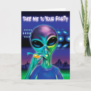 Carte de voeux Alien - message customisé