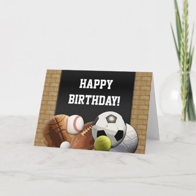 Carte de voeux All-Star d'anniversaire de sports (Devant)