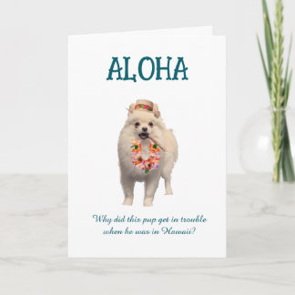 Carte de vœux Aloha avec chiot