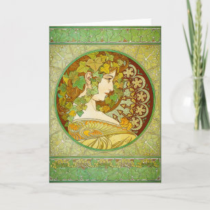 Carte de voeux Alphonse Mucha Laurel