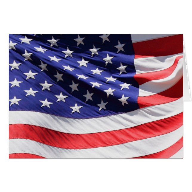 Carte de voeux American Flag Waving (Devant horizontal)