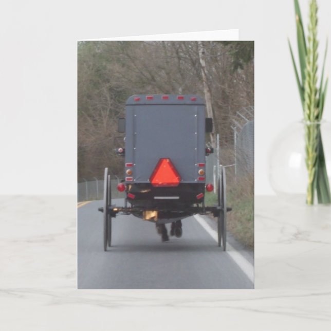 Carte de voeux Amish Horse & Buggy (Devant)