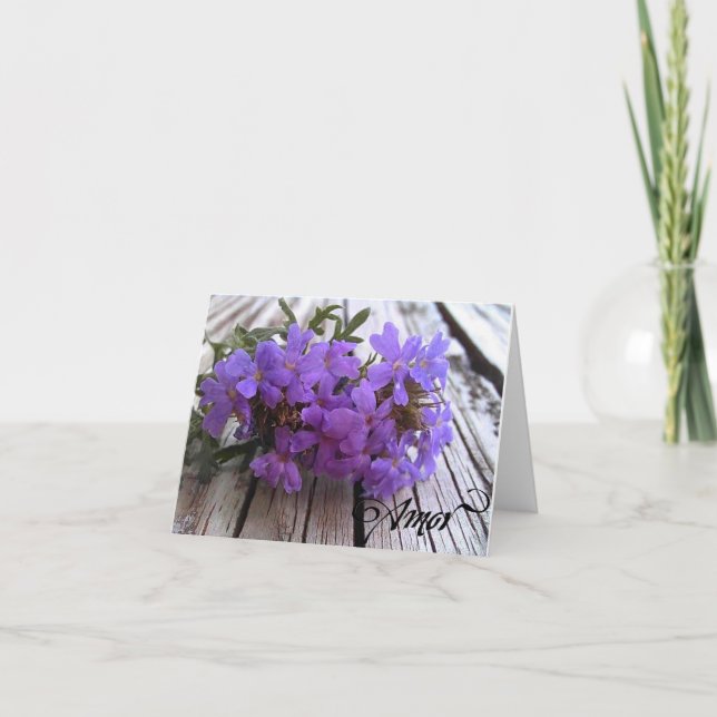 Carte de voeux Amor violet Verbena vierge (Devant)