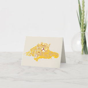 Carte de vœux : Amour d'un lionceau 