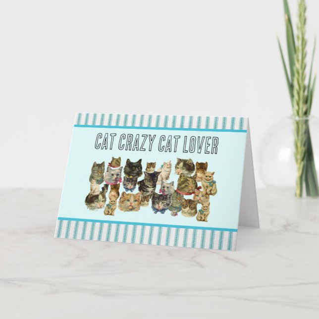 Carte de voeux Amoureux des chats Cat Crazy (Devant)