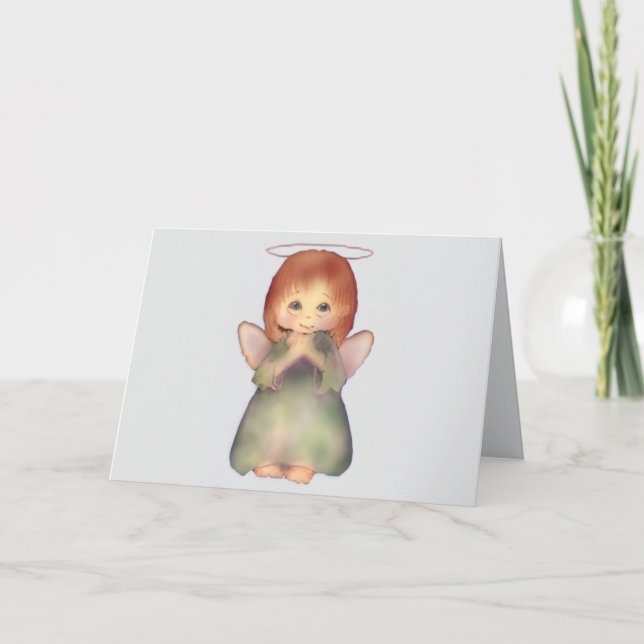 Carte de voeux Angel de prière mignonne (Devant)