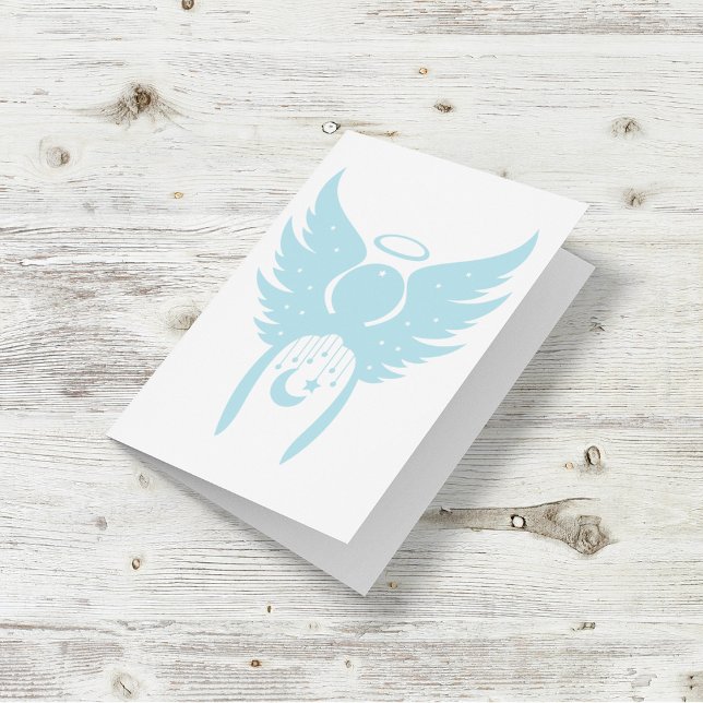 Carte de voeux Angel en bleu clair (Créateur téléchargé)