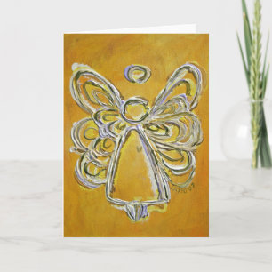 Carte de voeux Angel Jaune ou carte de notes